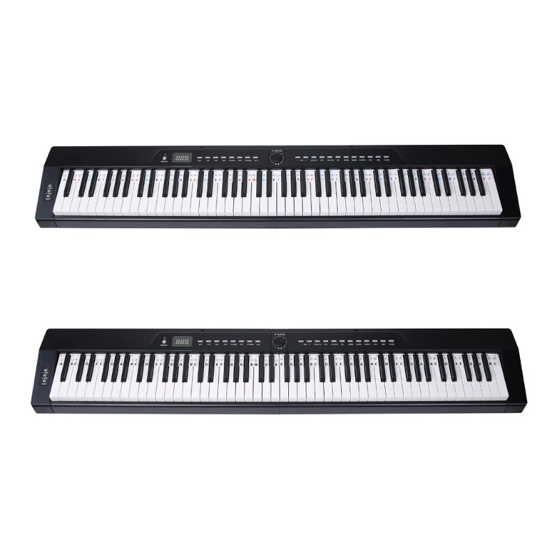 ملصقات لوحة مفاتيح البيانو القابلة للإزالة للمبتدئين ، ملصقات دليل لوحة مفاتيح البيانو السيليكون لتعلم 88/61 مفاتيح R66E