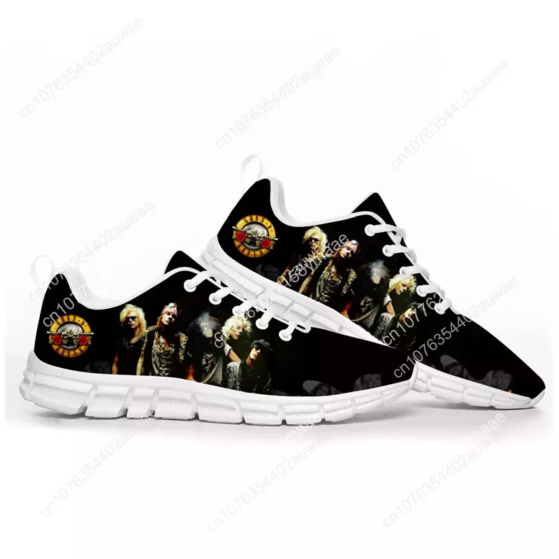Guns N Roses Heavy Metal Rock Band Sneakers, Sapatos esportivos para homens mulheres adolescentes crianças e crianças, Sapatos personalizados de alta qualidade casal