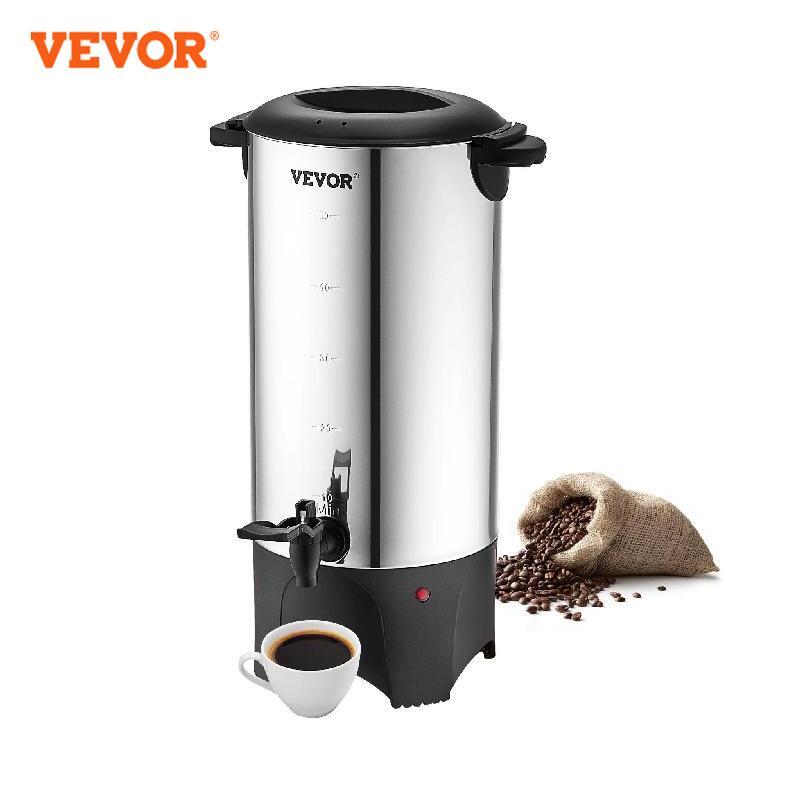 VEVOR Dispenser kopi elektrik, 50 cangkir komersial guci kopi baja tahan karat besar 1000W untuk pembuatan bir cepat