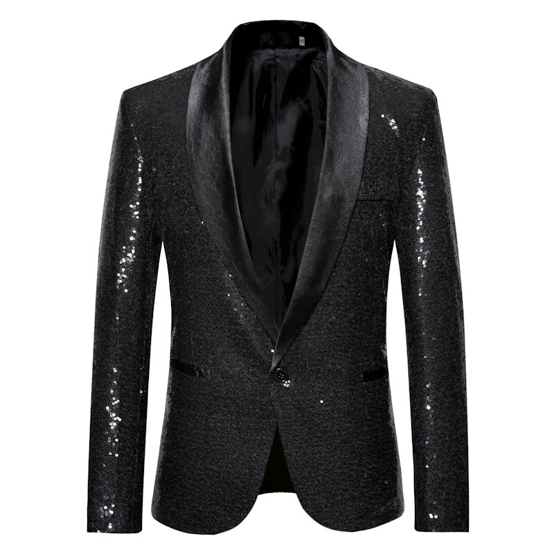 Jaqueta personalizada de lantejoulas masculina, terno dourado para performance, show, boate, roupa de DJ, estúdio, anfitrião
