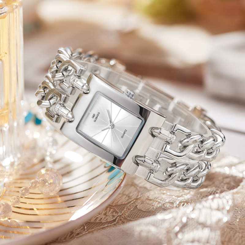 G & D-senhoras liga de zinco pulseira relógio, quartzo, decorativo, galvanizar, moda casual