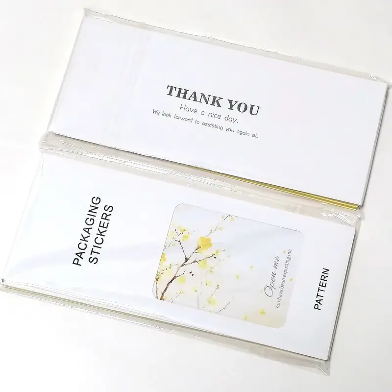 50 Pcs/Pack Thank You Stickers Waterproof Seal Labels 6*15 Cm Packaging Stickers For Small Business Decorate Stickers Supplies
