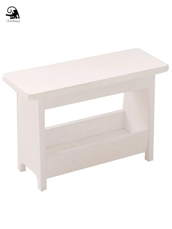 Taburete de muebles en miniatura para casa de muñecas, mesa de escritorio, modelo de gabinete, estantería, juguete de decoración, 1:12