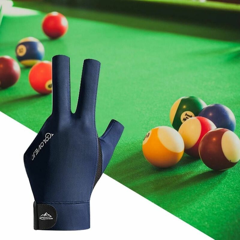 Sarung tangan Snooker tiga jari, aksesori kebugaran sarung tangan latihan spandeks Anti selip tangan kanan kiri elastis 1 buah
