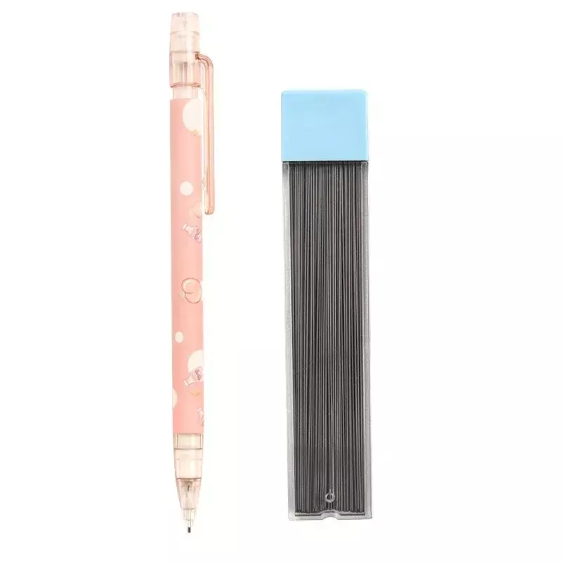 2Pcs 0.5mm Honey peach Cute Press Automatic Mechanical Pencil School Office Supplies Student Stationery Gift Refill