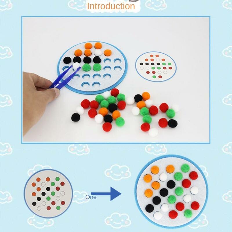1 set pompon pompon Color Sorting Matching Game multicolori pinzette pompon colore Early Educational Toys Montessori