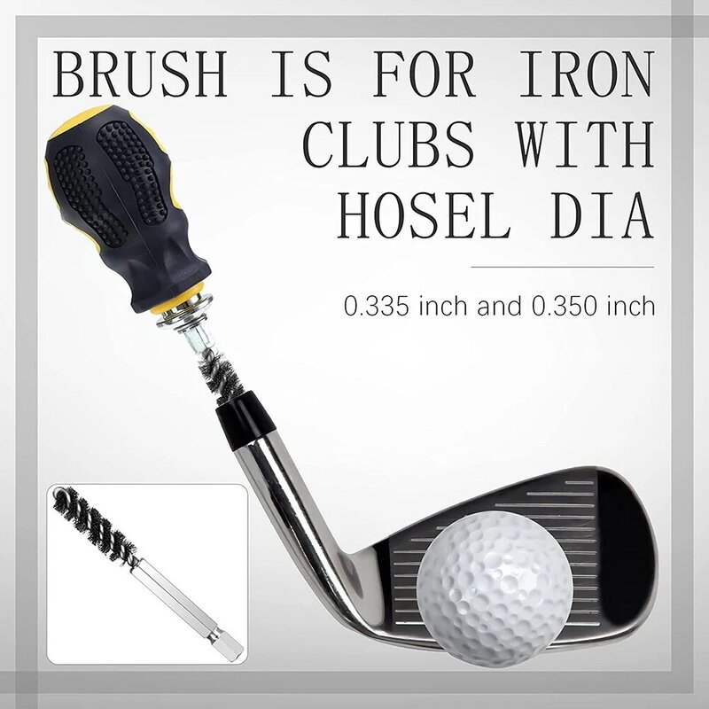 Golf Clubs Head Hosel Brush Golf Club Brush Wire Brush Cleaning Tool Electric Drill Wire Brush for Iron and Wood,2Pcs