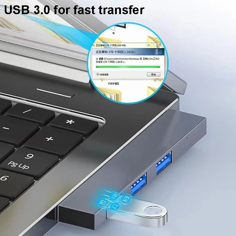 USB 3.0 허브 도크 C타입 3.1, 4 포트 멀티 스플리터 어댑터, OTG, 샤오미, 화웨이, 레노버, 맥북 프로용, USB 3.0 2.0 포트