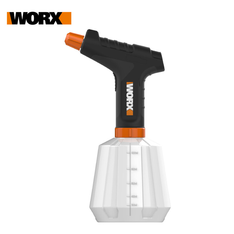 WORX – pistolet de pulvérisation électrique WX019 4V, bouteille de pulvérisation sans fil de 1000ml, contrôle de flux domestique, aérographe LED facile à pulvériser