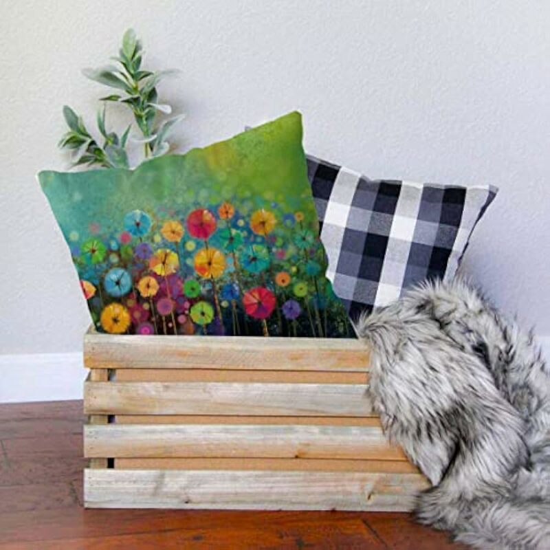 Fronha de fronha abstrata floral, almofadas florais, decoração do quarto, sofá de casa, verão, primavera