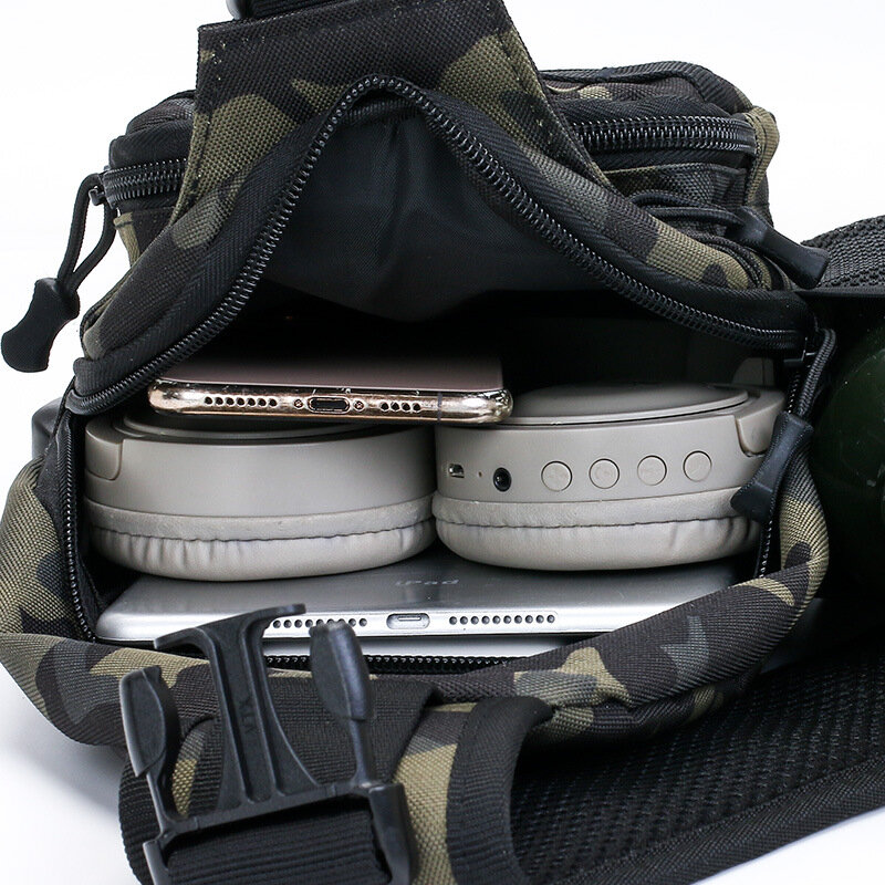 Chikage 야외 라이딩 방수 휴대용 주전자 팩, 다기능 카모 전술 가슴 가방, 심플 레저 등산 가방