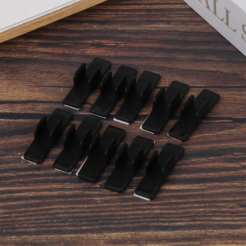 Portalápices autoadhesivo de 10 piezas, soporte de plástico para lápiz, estuche fijo de escritorio para lápiz óptico portátil