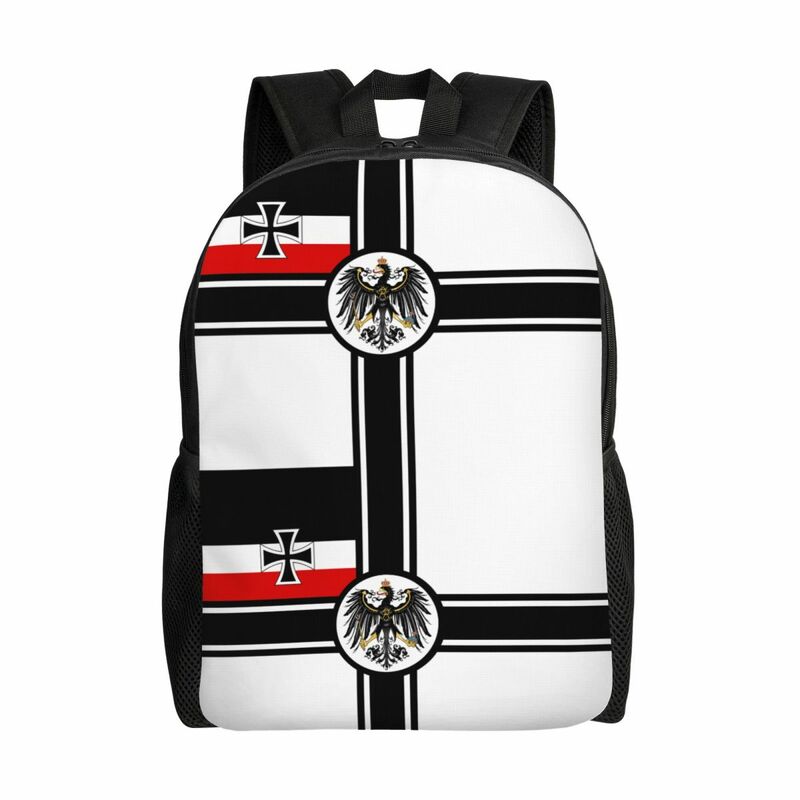 Custom German Empire DK Reich War Flag Laptop Backpack Men Women Basic Bookbag for College School Student Germany Patriotic Bags
