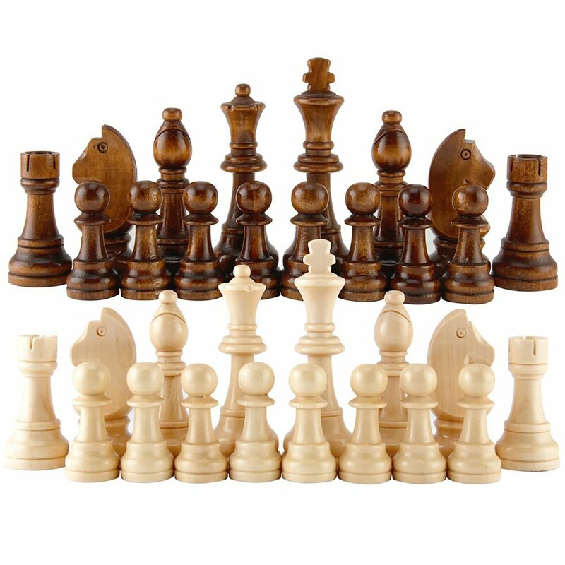 Jeu d'échecs en bois, 32 pièces/ensemble, complet, mot International, accessoires de divertissement