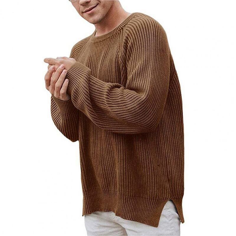 Moda quente listra textura cor pura outono camisola anti-psiquiatra masculino camisola cor sólida para uso diário