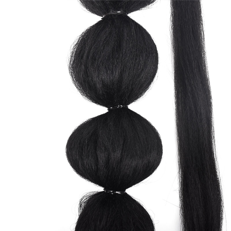 34inch Long Synthetic Wrap Around Bubble Ponytail Hair Extensions Pony Tail with Hair Tie for Women High Temperature Fiber