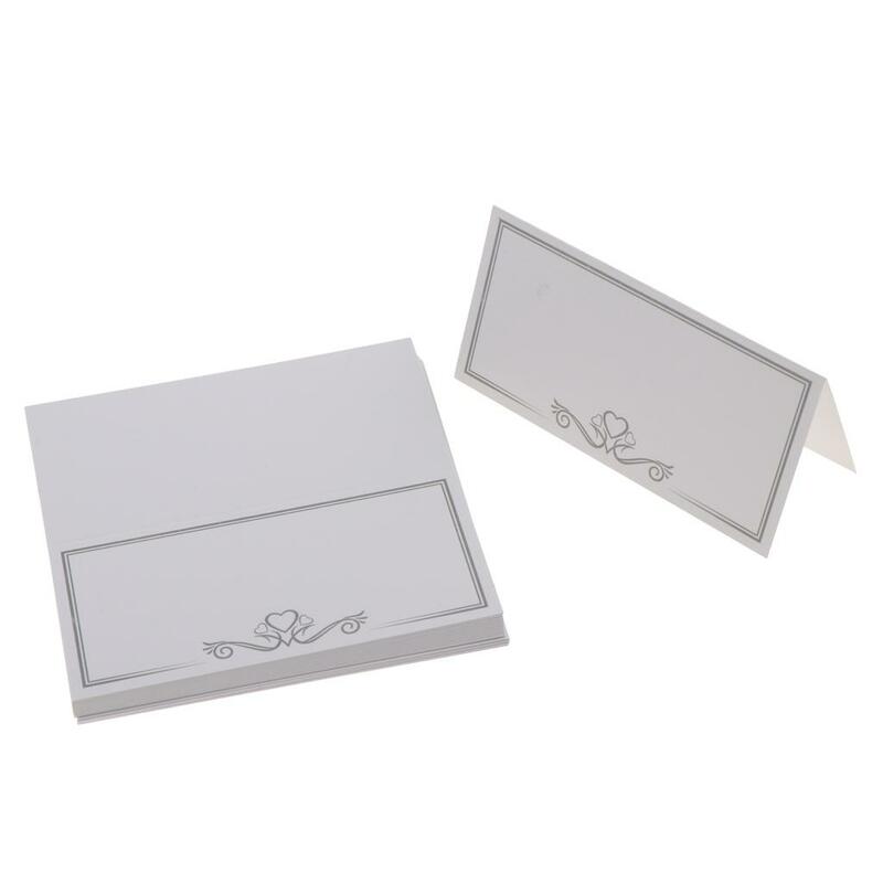 Cartão de nome do lugar em branco com arco de fio, cartão rústico do casamento, papel Kraft, 50Pcs