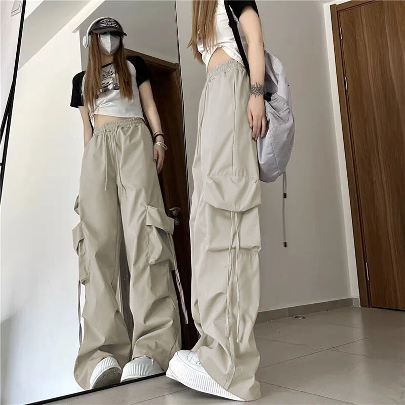 NWT2024-pantalones de corte ancho para mujer, Leggings elásticos de 4 vías, de cintura alta, sueltos, Fitness, 3 colores