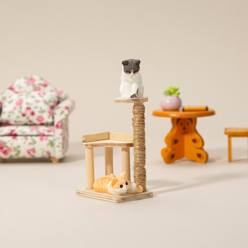 Torre de árbol de juguete para casa de muñecas, muebles en miniatura, accesorios de decoración para 1/12, 1:12
