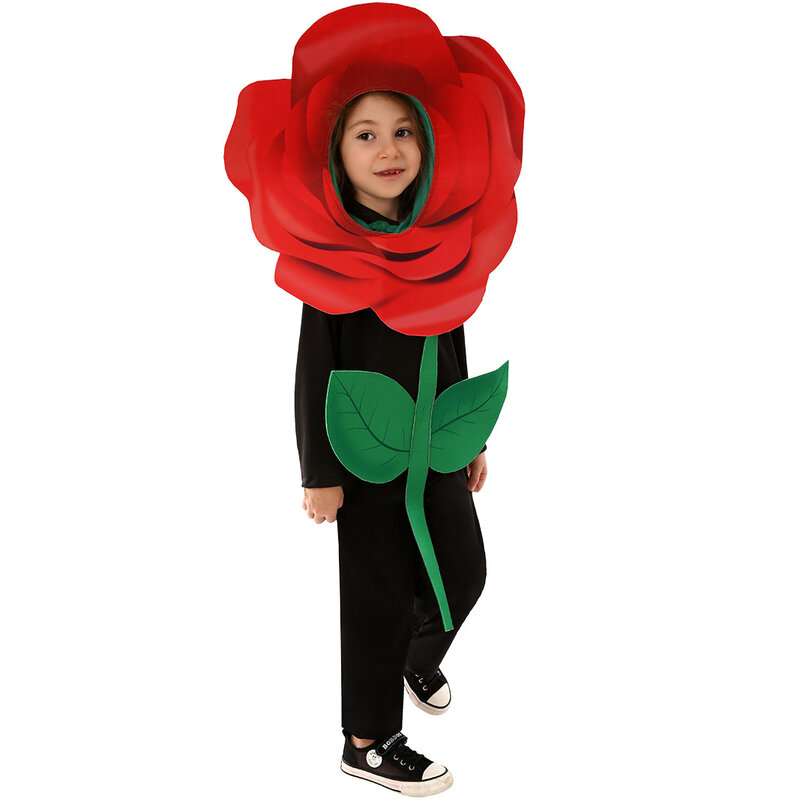 Детские костюмы для представлений, костюмы для выступлений, искусственное растение, платье, Хэллоуин, карнавальные розы, День Святого Валентина, Cos Одежда