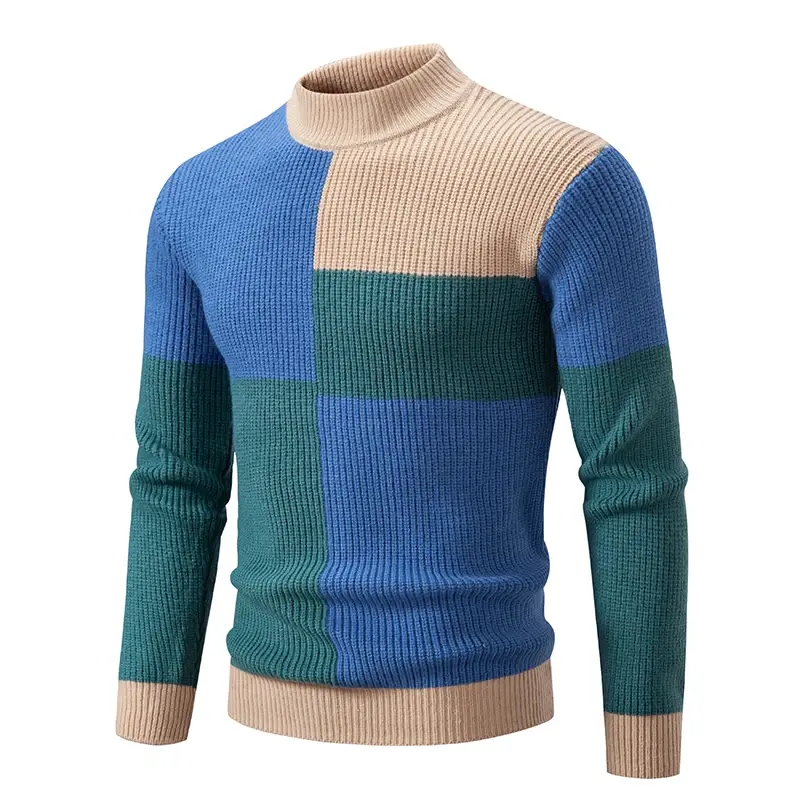 メンズカジュアルセーター,暖かい襟付きセーター,ニット,トップス,紳士服,新しい秋と冬