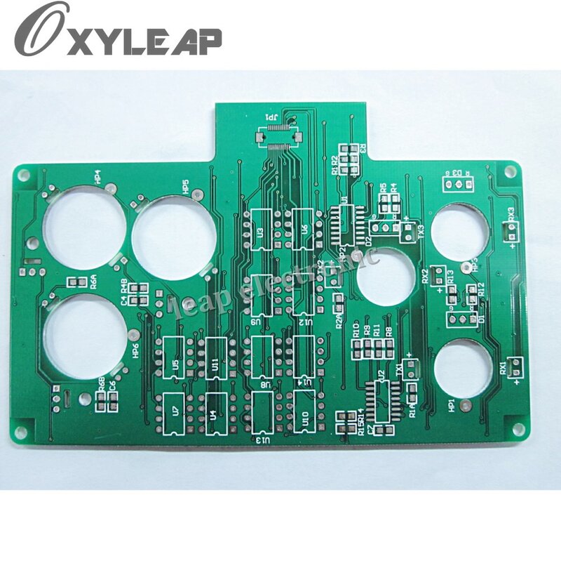 Prototipo de placa de circuito impreso verde PCB de agujero
