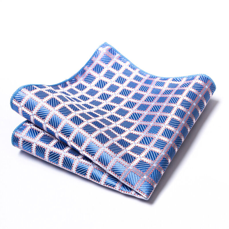 Pañuelos de seda 100% a la moda para hombre, pañuelos cuadrados de bolsillo, Estilo Vintage, rayas, sólido, 22x22 cm