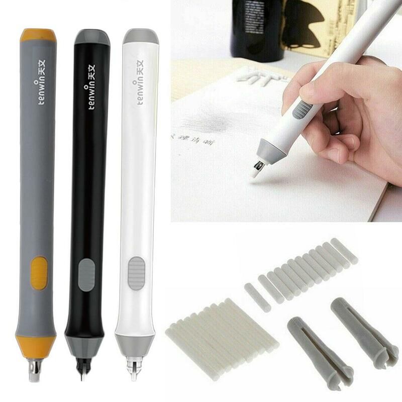 طقم ممحاة قلم رصاص كهربائي قابل للتعديل ، يبرز تأثيرات محو لرسم الرسم ، عبوات مطاطية 22 قطعة ، Eras T2L5 كهربائي