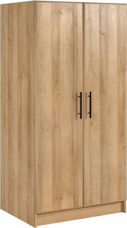 32 inch Storage Cabinet, 16" D x 32" W x 65" H, Oak