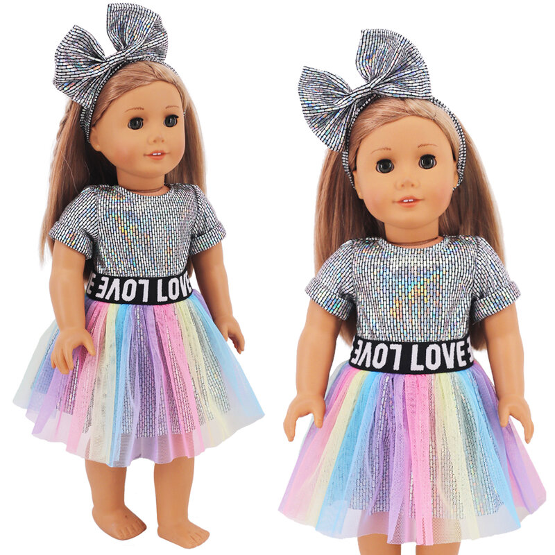 赤ちゃんのためのドレスの人形のアクセサリー,子供のためのアメリカの人形,女の子のおもちゃ,zapfs,誕生日,クリスマスプレゼント,43cm, 18インチ