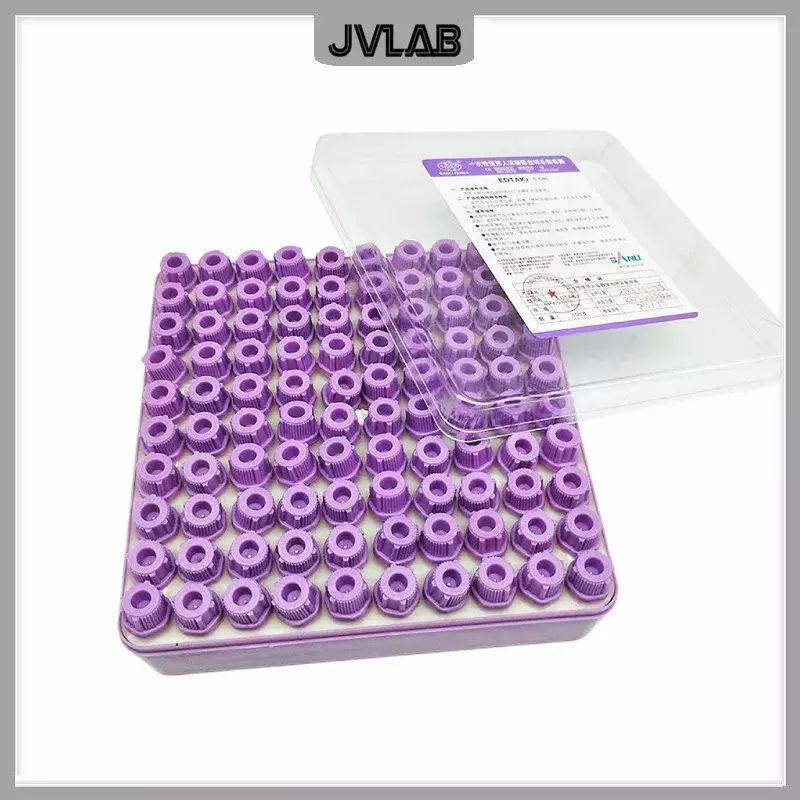 Tabung koleksi darah mikro steril dengan tutup ungu EDTAK2 tabung anti bakteri sekali pakai untuk anak 0.5ml 100 / PK