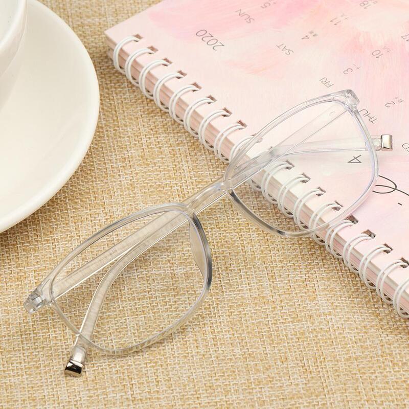 Kacamata Baca Anti Sinar Biru Kacamata Presbyopic PC Ultraringan Pria dan Wanita Kacamata Pembaca Transparan Persegi Diopter 0 ~ + 3.5