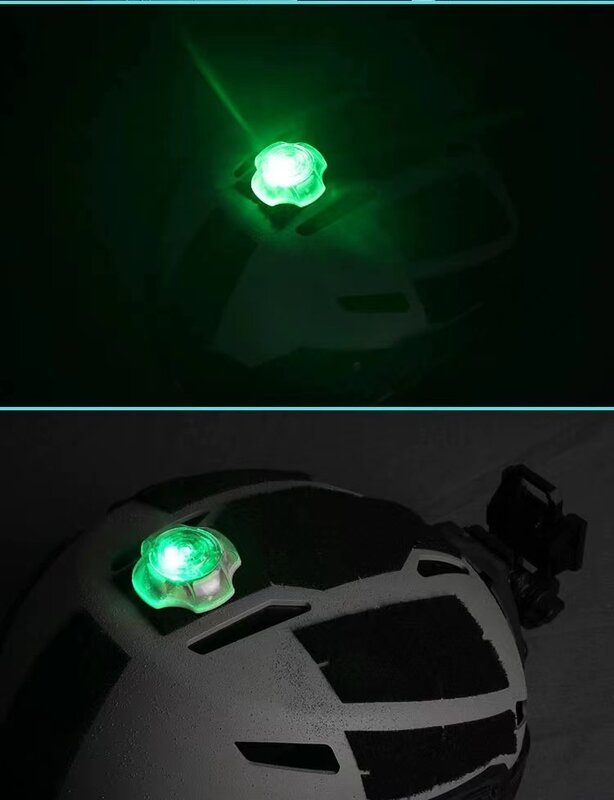 Lampu Helm UFO Taktis Airsoft Lampu Tahan Air Lampu Helm Sinyal Bertahan Hidup Belakang Velcro Senter Helm EX234