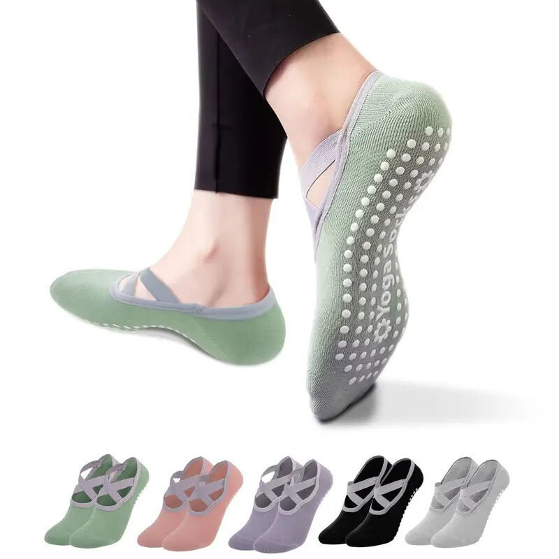 Yoga Socks For Women Nylon Pure Cotton Non Slip Section Bandage Sports Ballet Dance Sock Moisture Absorption Perspiration