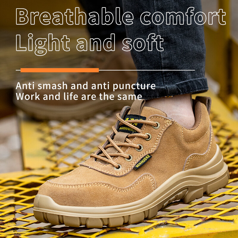 Safety Shoes Man for Work Man's Safety Working Shoes Working Lightweight Work Wear  Free Shipping Industrial Security-Protection