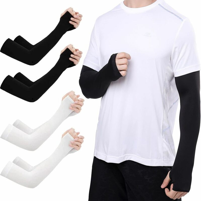Manchons de bras de protection solaire pour sports de plein air, couvre-bras, chauffe-course, refroidissement d'été, basket-ball