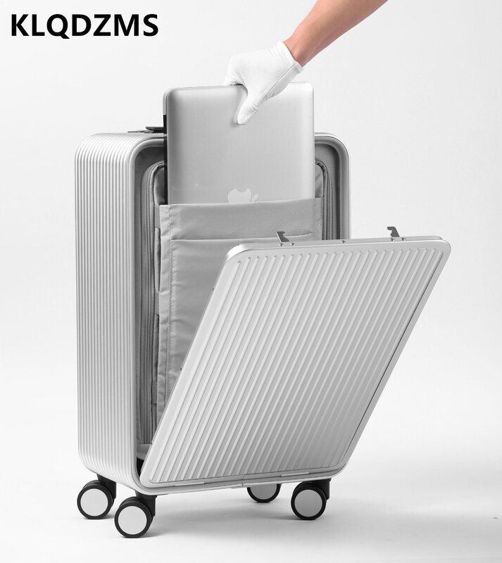 KLQDZMS 17 "20" 24 Inch Metal Aluminum Magnesium Alloy Luggage Universal Wheel Multi-functional Business Boarding Suitcase