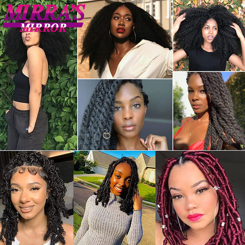 Springy-Synthetic pré-separados Afro Kinky cabelo, extensão do cabelo Crochet, Faux Locs, Tranças Marley, 16 ", 24", 28"