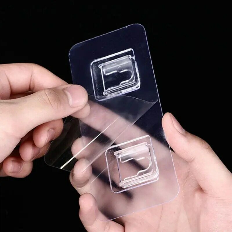 Double-sided Adhesive wall Mounted Power Socket Bracket Holder Transparent and Traceless Adhesive Storage Buckle