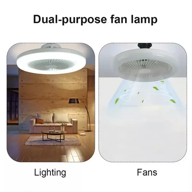 3In1 Ceiling Fan With Lighting Lamp E27 Converter Base With Remote Control For Bedroom Living Home Silent Ac85-265v