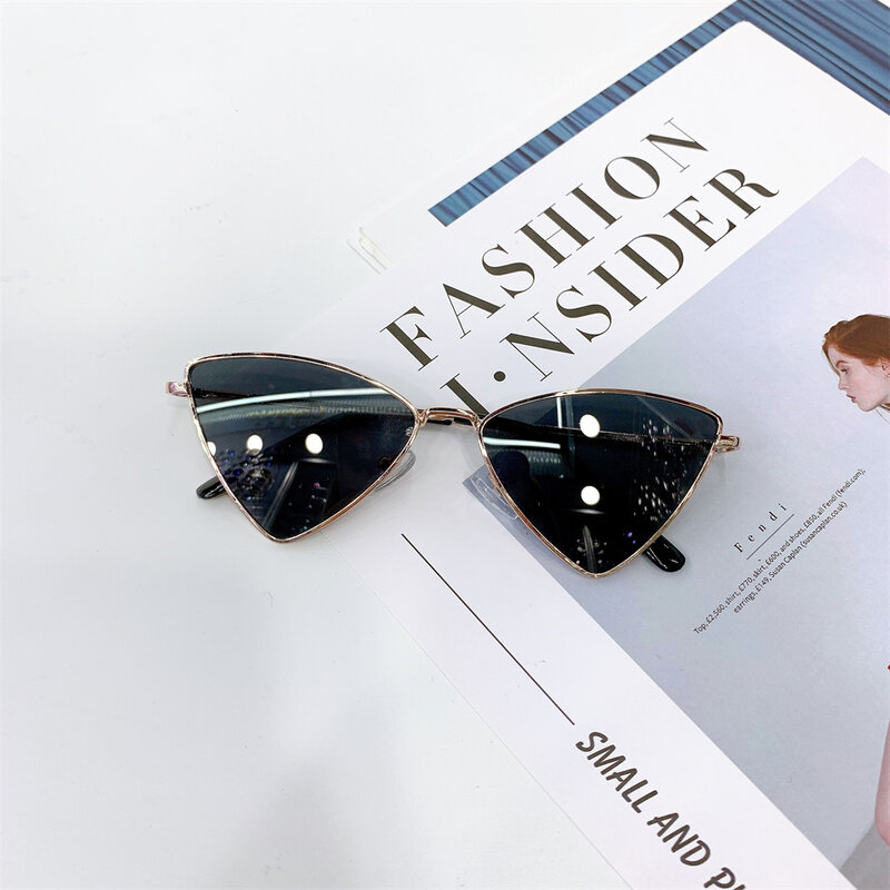 Óculos com moldura de metal, espelho irregular, acessórios moda vestuário, fotografia de rua, clara e brilhante, Uv400, 1 a 10pcs