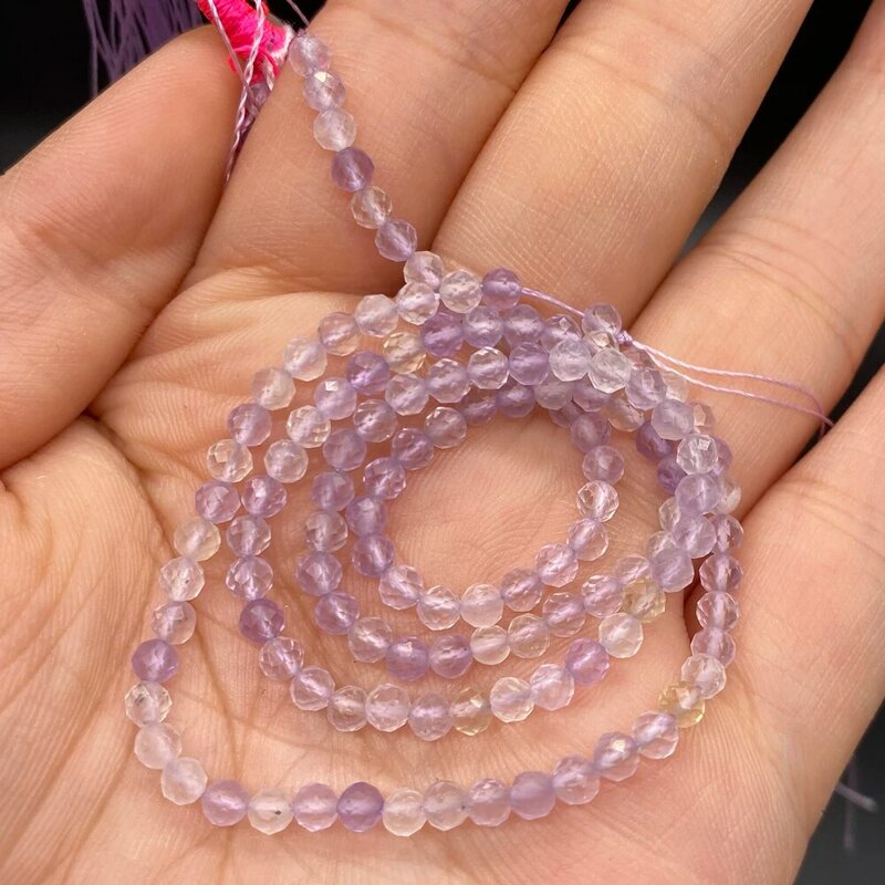 3mm Natural Stone Beads Loose Faceted Amethyst Onyx Spacer Bead for Jewelry Making Diy Trendy Bracelet Necklace Accessories