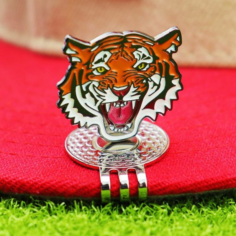 Tiger Golf Ball Marker Hat Clip, Removível, Portátil, Liga, Leve, Magnético, Cinto de golfe, Treinamento