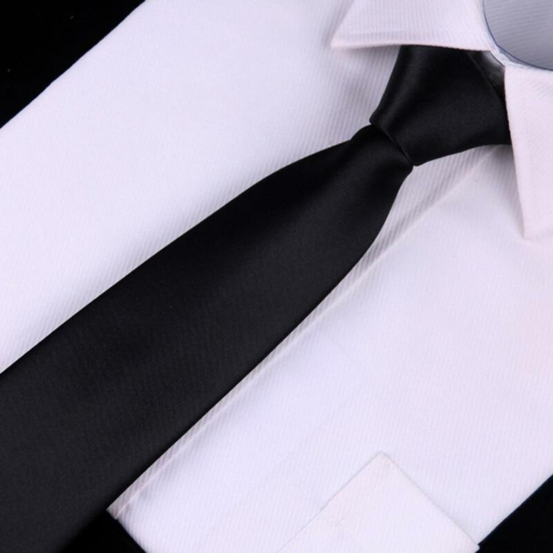 Gravata de seda sólida personalizável masculina, com zíper preguiçoso, acessórios de camisa de casamento, moda monocromática, 8 cm