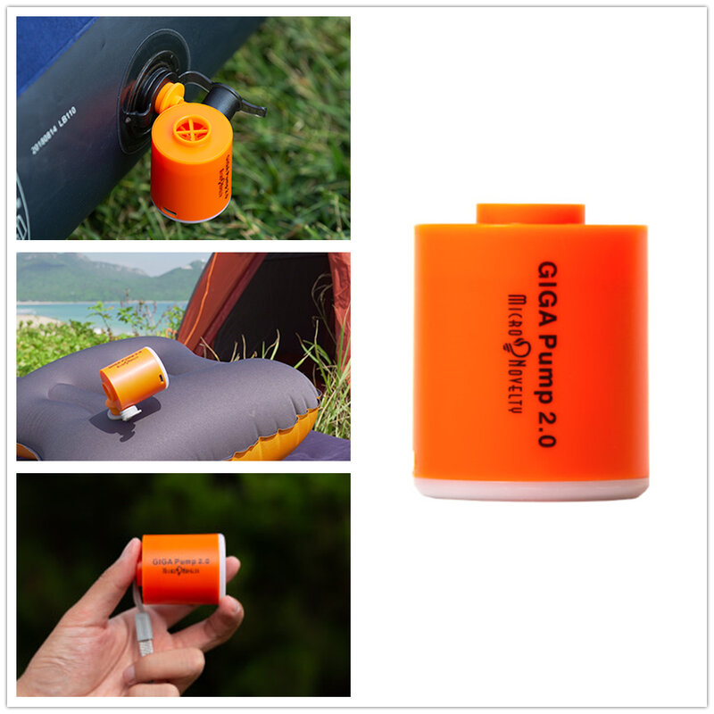 GIGA PUMP 2.0 - Pompa 3-in-1 Ultra-Portabel: Pengisi, Penghembus & Lampu: Sempurna untuk Kasur Angin, Bantal Angin & Ban Renang