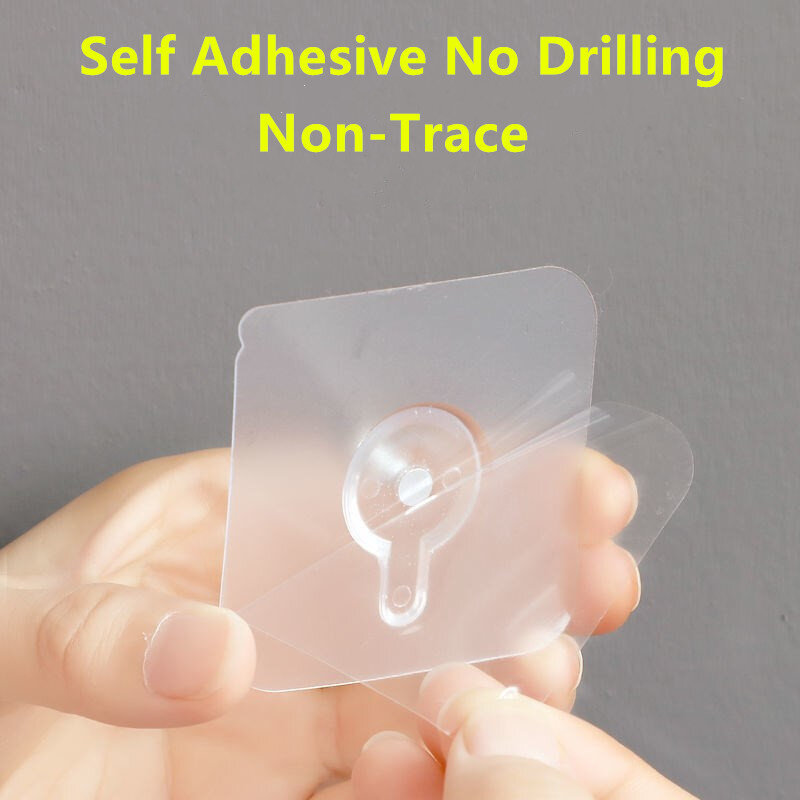 2/10Pcs กาวผนังแขวนเล็บ Wall Hook Self Adhesive ไม่มีเจาะ Non-Trace แขวนผนังสติกเกอร์ Dropshipping