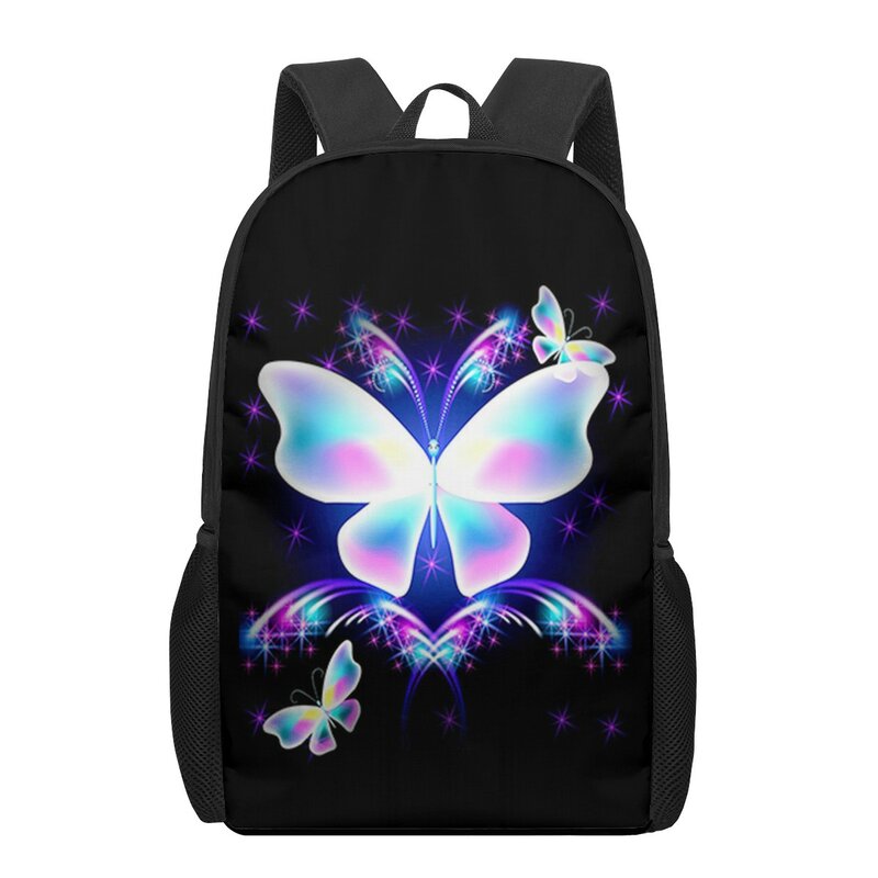Motyl niebieskie malowanie akwarela torby szkolne dla chłopców dziewcząt 3D drukuj plecaki szkolne torba dla dzieci plecak przedszkolny mężczyźni dziecko