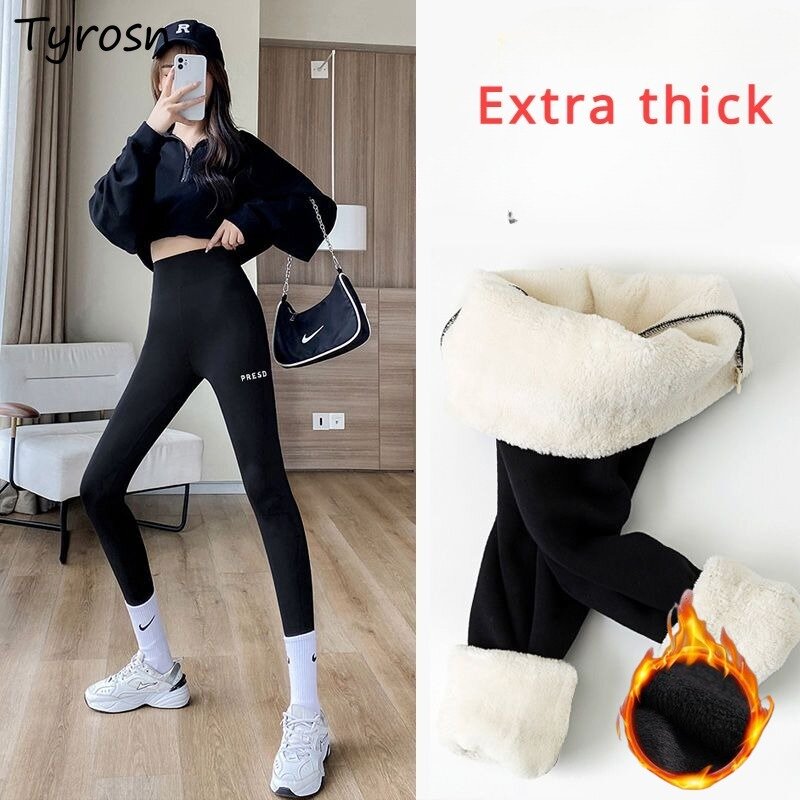 Extra Dikke Legging Vrouwen Herfst Winter Nieuw Plus Fluweel Houden Warme Elastische Koreaanse Mode Gym Fitness Skinny All-Match Hoge Taille