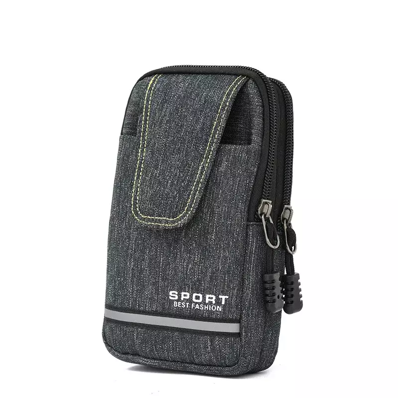 Men Waist Bag Oxford Cloth Mobile Phone Bag Hiking Camping Outdoor Sports Cell Phone Holster Pouch Anti Scratch Belt Pocket