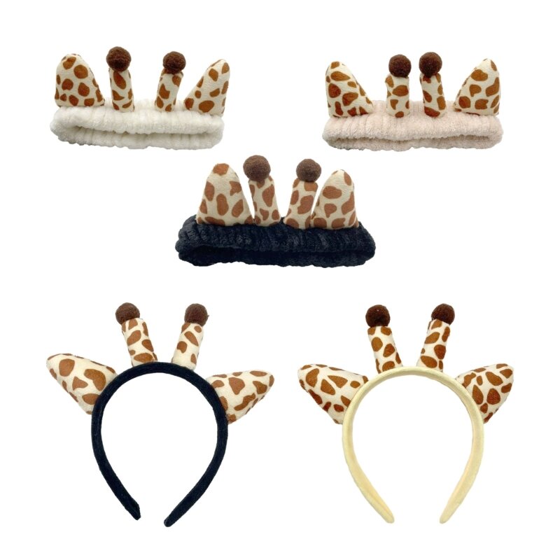Spa Yoga Headbands Woman Makeup and Washing Face Plush Elastic Giraffe Headband Wholesale